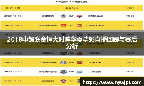 2018中超联赛恒大对阵华夏精彩直播回顾与赛后分析